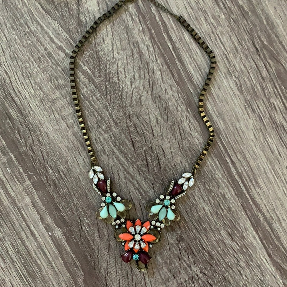 Multi color statement necklace